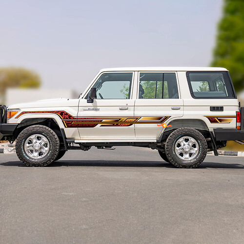 Kit decalcomanie adesive a strisce classiche laterali retrò per Toyota Land Cruiser GRJ76 - Grafica in vinile personalizzata 3
