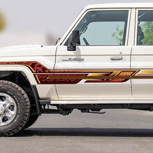 Kit decalcomanie adesive a strisce classiche laterali retrò per Toyota Land Cruiser GRJ76 - Grafica in vinile personalizzata 3
 2