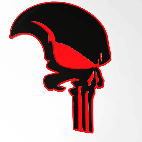 Emblema 3D Parafango Stile Teschio Punisher