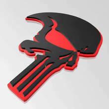 Emblema 3D Parafango Stile Teschio Punisher_2