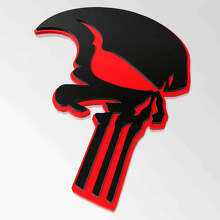Emblema 3D Parafango Stile Teschio Punisher_3