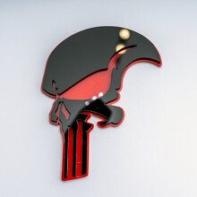 Emblema 3D Parafango Stile Teschio Punisher_4