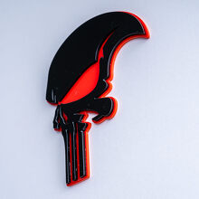 Emblema 3D Parafango Stile Teschio Punisher_6