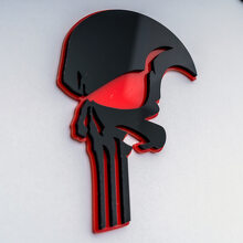 Emblema 3D Parafango Stile Teschio Punisher_7