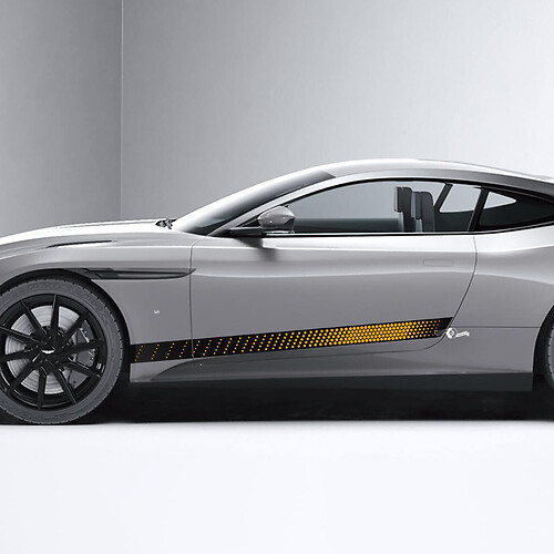 Adesivi per decalcomanie in vinile per porte laterali a nido d'ape laterali Aston Martin DB11 2 colori
