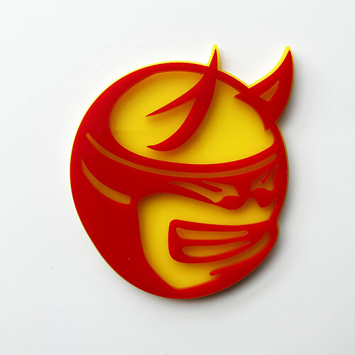 Badge 3D personalizzato Drag Bee Demon Dodge Charger Challenger logo Fender Badge Emblem rosso e giallo
