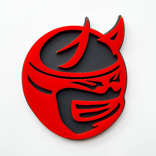 Badge 3D personalizzato Drag Bee Demon Dodge Charger Challenger logo Fender Badge Emblem rosso e grigio
