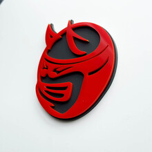 Badge 3D personalizzato Drag Bee Demon Dodge Charger Challenger logo Fender Badge Emblem rosso e grigio
 2