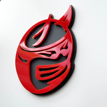 Badge 3D personalizzato Drag Bee Demon Dodge Charger Challenger logo Fender Badge Emblem rosso e grigio
 3