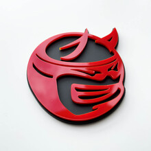 Badge 3D personalizzato Drag Bee Demon Dodge Charger Challenger logo Fender Badge Emblem rosso e grigio
 4