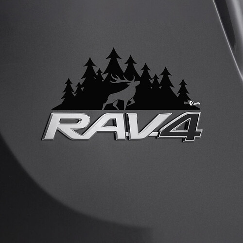 Adesivo decalcomania dei cervi delle montagne sul badge Toyota Rav4 posteriore
 1