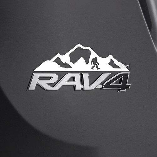 Adesivo decalcomania Mountains Bigfoot Sasquatch sul badge Toyota Rav4 posteriore
