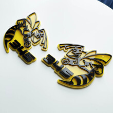 Distintivo 3D Hornet Bee 345 - Emblema distintivo parafango personalizzato per auto e camion
 2