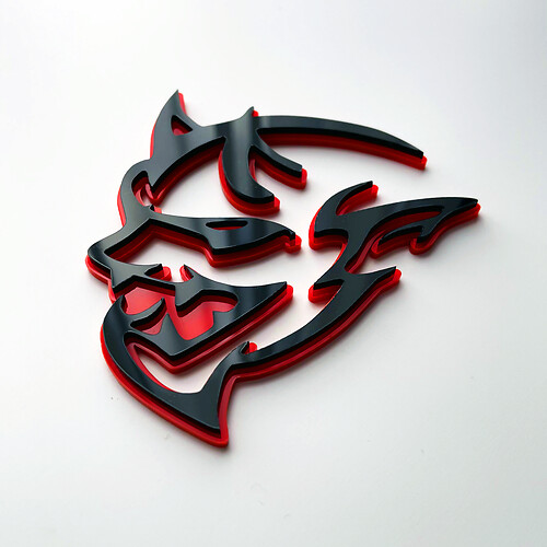 Dodge Demon 3D Badge Fender Badge Emblema Rosso vs Nero 1
