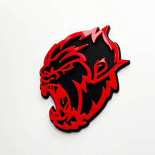 Emblema dei distintivi del parafango 3D Angry Yeti Sasquatch Bigfoot Nero vs Rosso
 2