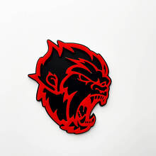 Emblema dei distintivi del parafango 3D Angry Yeti Sasquatch Bigfoot Nero vs Rosso
 4