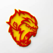 Emblema dei distintivi del parafango 3D Angry Yeti Sasquatch Bigfoot Giallo vs Rosso
 4