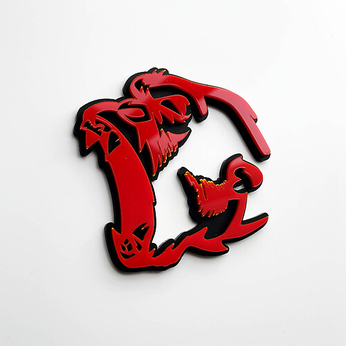 Gorilla Angry 3D Badge Fender Badge Emblema Rosso vs Nero
