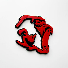 Gorilla Angry 3D Badge Fender Badge Emblema Rosso vs Nero
 2