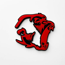 Gorilla Angry 3D Badge Fender Badge Emblema Rosso vs Nero
 4