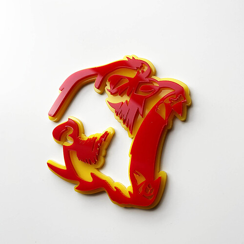 Gorilla Angry 3D Badge Fender Badge Emblema Rosso vs Giallo
