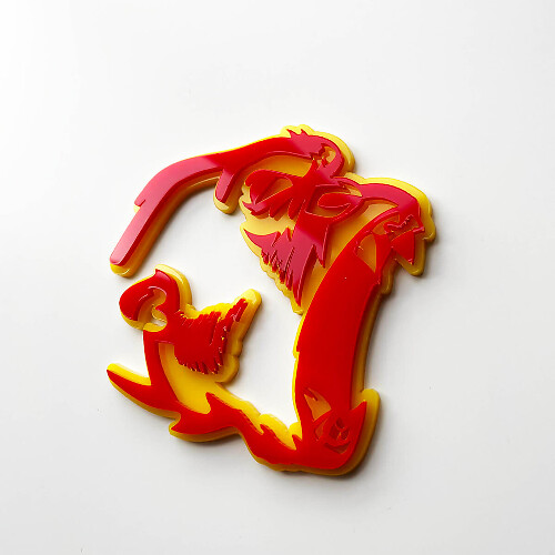 Gorilla Angry 3D Badge Fender Badge Emblema Rosso vs Giallo
 1