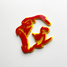 Gorilla Angry 3D Badge Fender Badge Emblema Rosso vs Giallo
 2