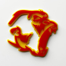 Gorilla Angry 3D Badge Fender Badge Emblema Rosso vs Giallo
 4