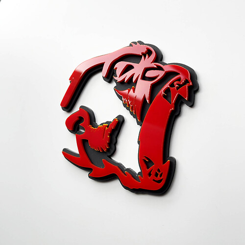 Gorilla Angry 3D Badge Fender Badge Emblema rosso vs grigio
