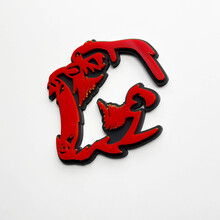 Gorilla Angry 3D Badge Fender Badge Emblema rosso vs grigio
 2