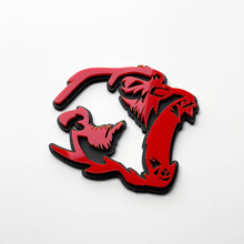 Gorilla Angry 3D Badge Fender Badge Emblema rosso vs grigio
 3