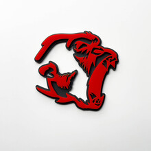 Gorilla Angry 3D Badge Fender Badge Emblema rosso vs grigio
 4