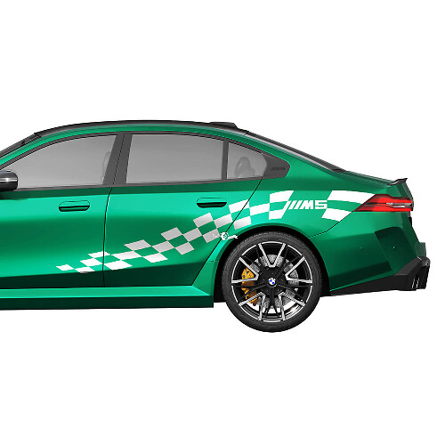 Kit decalcomanie racing a scacchi laterali M5 per BMW Serie 5 G60 M5 G90 - Adesivi in ​​vinile SupDec Graphix
