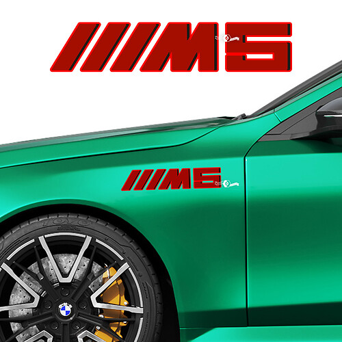 Kit decalcomanie da corsa con logo M a 3 colori per BMW Serie 5 G60 M5 G90
