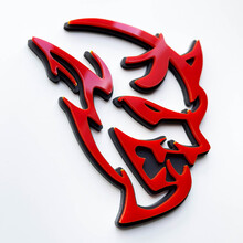 Distintivo 3D personalizzato Demone Dodge Charger Challenger logo Fender Badge Emblem Rosso vs Nero
 2
