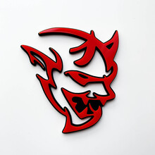 Distintivo 3D personalizzato Demone Dodge Charger Challenger logo Fender Badge Emblem Rosso vs Nero
 5