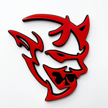 Distintivo 3D personalizzato Demone Dodge Charger Challenger logo Fender Badge Emblem Rosso vs Nero
 8