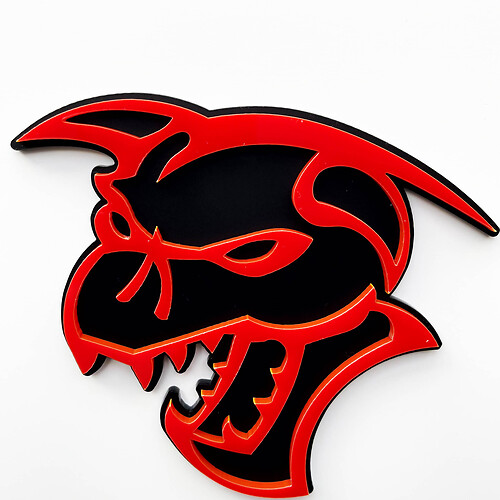 Distintivo 3D Hellcat Demon Emblema badge parafango nero vs giallo
