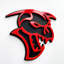 Distintivo 3D Hellcat Demon Emblema badge parafango nero vs giallo
 2
