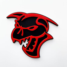 Distintivo 3D Hellcat Demon Emblema badge parafango nero vs giallo
 5