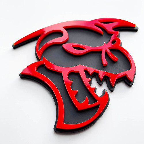 Emblema dei distintivi del parafango del demone Hellcat Demon 3D Emblema grigio vs rosso
 1