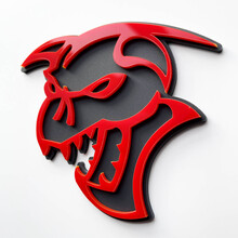 Emblema dei distintivi del parafango del demone Hellcat Demon 3D Emblema grigio vs rosso
 2