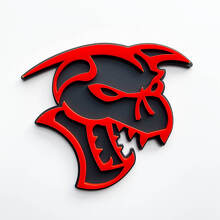 Emblema dei distintivi del parafango del demone Hellcat Demon 3D Emblema grigio vs rosso
 4