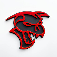 Emblema dei distintivi del parafango del demone Hellcat Demon 3D Emblema grigio vs rosso
 4