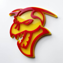 Hellcat Demon 3D Badge Fender Badge Emblem Giallo vs Rosso
 2