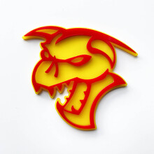 Hellcat Demon 3D Badge Fender Badge Emblem Giallo vs Rosso
 4