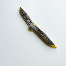 Distintivo 3D Trackhawk - Emblema parafango personalizzato per Jeep Trackhawk Giallo vs Grigio
 2