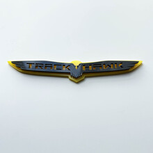 Distintivo 3D Trackhawk - Emblema parafango personalizzato per Jeep Trackhawk Giallo vs Grigio
 3