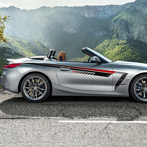 Adesivo decalcomania in vinile con strisce stroboscopiche per accenti laterali adatto alla BMW Z4

