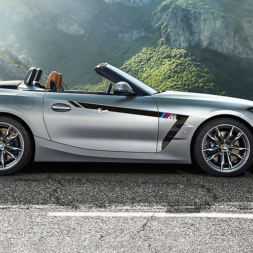 Adesivo decalcomania in vinile con strisce laterali per porta M Stripes adatto alla BMW Z4
